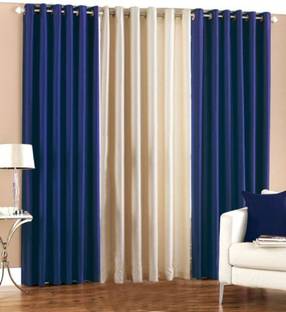 Homefab India 274.5 cm (9 ft) Polyester Room Darkening Long Door Curtain (Pack Of 3)