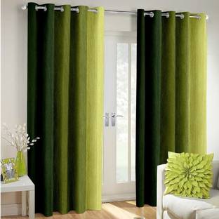 Homefab India 274.5 cm (9 ft) Polyester Room Darkening Long Door Curtain (Pack Of 2)