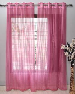 Homefab India 183 cm (6 ft) Tissue Semi Transparent Shower Curtain (Pack Of 2)