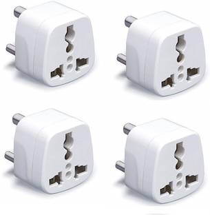 WOWSOME Set of 4 Adapter 3 Round Pin Conversion Plug/ universal power adapter For (UK, UAE, Singapore, Australia, New Zealand) & More to India (Type D) Three Pin Plug