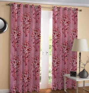 Achintya 214 cm (7 ft) Polyester Semi Transparent Door Curtain (Pack Of 2)