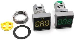 Gadariya King AC 20-500V Voltmeter Square Panel LED Digital Voltage Meter Indicator Light Tester Yellow Green Voltmeter