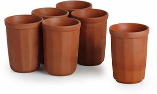 Newai (Pack of 6) Clay Glasses for Drinking Water, Juice milk glass pack of 6 Glass Set Water/Juice Glass