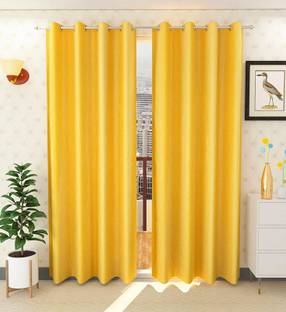 Kraftiq Homes 152 cm (5 ft) Polyester Semi Transparent Window Curtain (Pack Of 2)
