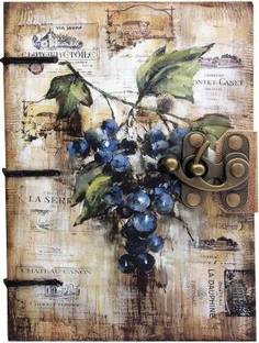 CRAFT CLUB Grape Print Special Binding With Lock A5 Diary Un-Ruled 144 Pages