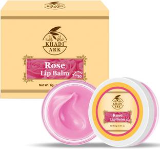 Khadi Ark Rose Lip Balm (Pink Tint) for Lips with SPF 30 - Repair Rough, Dry, Chapped & Damaged Lips Enriched with Shea Butter, Kokum Butter, Cocoa Butter, Jojoba Oil, Vitamin E Oil Rose