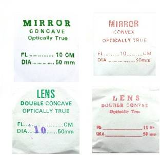 Comet Double Convex and Concave Lens with Convex and Concave Mirror - Set of 4 - Dia: 50mm - Focal Length: 10cm 50mm Glass Lens