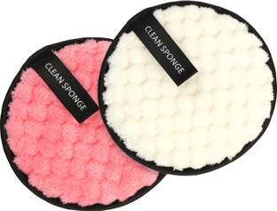 Shihen 2 PCS Women Soft Sponge Makeup Remover Sponge Powder Puff Face Cleaner Cleansing Cloth Pad Reusable Face Pack Remover Multicolor Makeup Remover