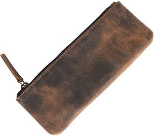 CONTACTS COPOUCH-Brown NA Art Pure Leather Pencil Box