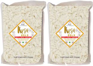 Kush Gold Premium Indori Poha / Flattened Rice / Beaten Rice / Rice Flakes / Flattened Rice Flakes / Avalakki / Poha Chivda (1 Kg) Poha (Medium Grain, Raw)