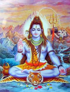 Divine Shiva Blessings ON FINE ART PAPER HD QUALITY WALLPAPER POSTER Fine Art Print