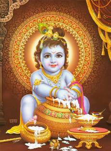 Krishna Ladoo Gopal ON HI QUALITY LARGE PRINT 36X24 INCHES Photographic Paper