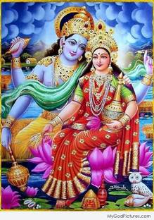 laxmi vishnu 18 poster on fine art paper 13x19 Fine Art Print