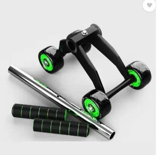 PHB Abdominal Ab Roller with 4 Wheel Exercise Equipment with Knee Pad Mat Ab Exerciser