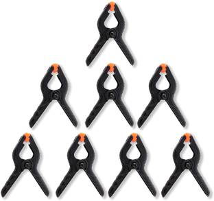 Hiffin 8 PCS Photography Backdrop Support Spring Clamp 4.3"/11cm for Background Black Reflector Umbrella