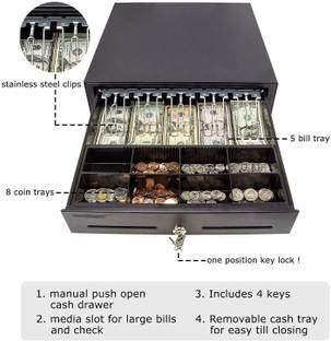 DRMS STORE 13 Compartments METAL CASH BOX