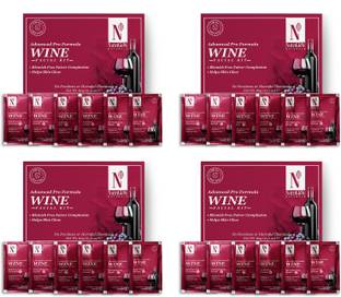 NutriGlow NATURAL'S Advanced Pro Formula Combo Pack of 4 Wine Facial Kit 60 Gm Each for Fairer Complexion, Hydrates & Nourishes Skin