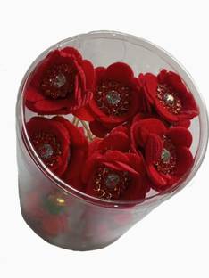 Zintalic Red Rose Flower U Shape Hair Juda Pin red Rose Hair Accessories/Fancy Juda Pins /Clips for Bun Decoration/Juda pins for Bridal Hair for Girls & Women Hair Pin