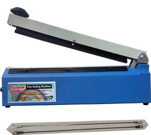 RAINBOW Poly Sealing Machine 12 Inch|Poly bag Sealing Machine | Packing Machine | Heat Sealer / 2 Element 1 Teflon Cloth multi-color |thickness 2 MM (350) MM Hand Held Heat Sealer