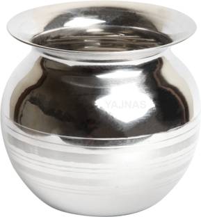 YAJNAS Heavy Stainless Steel Water Storage Kalash - Lota for Pooja/Pongal/Marriage/Karvachauth-1000ml Stainless Steel Kalash