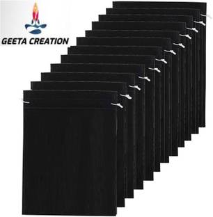 geetacreation Luggage Covers Dust Proof Shoes Bag (12 Pcs) Fine Quality Soft Fabric Protect Your Footwear from Water and dust - Black Luggage Cover Luggage Cover