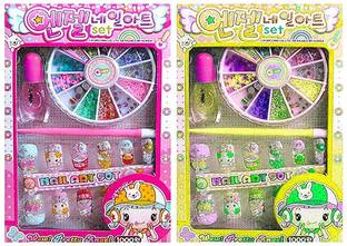 Ample Wings Nail Art kit for Girls Little Girls, Kids, Role Play Kitty Party , Pack of 2