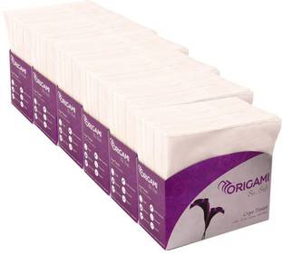 Origami So Soft Plain 2Ply Tissue Paper Napkin Box- Table Top - 100 Serviettes per Box - Total 600 Servietters - Pack of 6 Boxes White Paper Napkins