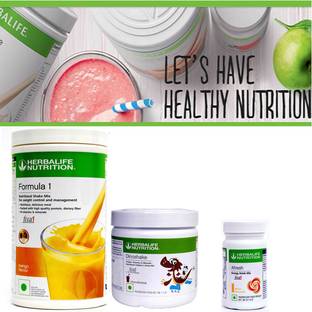HERBALIFE Formula 1 Nutritional Shake Mix Mango And Dinoshake Chocolate With Afresh Lemon Plant-Based Protein