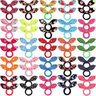 Savitri MINI RABBIT RUBBER BAND RANDOM COLOUR AND PRINT PACK OF 48 Rubber Band
