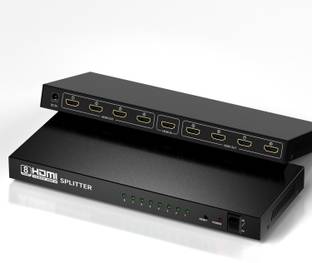 microware HDMI Splitter 1X8, 1 in 8 Out HDMI Port, Supports 3D 4Kx 2K Full HD 1080P, Compatible for TV, Monitor, LED, Projector (Not a Switch) Media Streaming Device