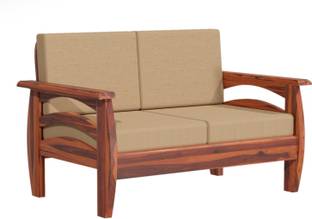 FUREON Solid Sheesham Wood Designer 2 Seater Sofa Set for Living Room and Office Fabric 2 Seater  Sofa