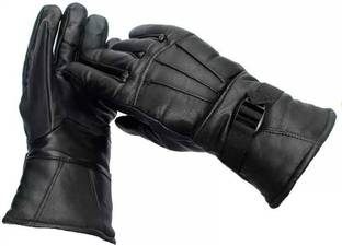 Kriti Bike & Winter Hand Leather Gloves Free Size Men And Women Riding Gloves