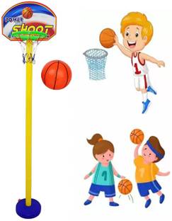 Synlark Basket Ball for Kids, Indoor and Outdoor Game Basketball Net with Ring Best Return Gift Item for Kids (Multicolor) Basketball