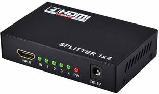 microware  TV-out Cable HDMI Splitter 1 in 4 Ports v1.4 Powered Full Ultra HD 1080p 3D