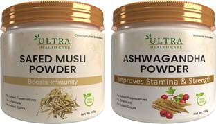 Ultra Healthcare Safed Musli & Ashwagandha Powder for Stamina,Vigor,Stress,Vitality & Heart Care
