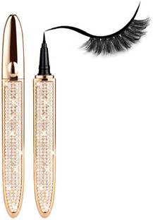 lujo 2 in 1 Eye Liner No Glue Non Magnetic for Normal False Eyelashes eyeliner 10 ml
