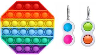 Aganta Pop It Fidget Toy Set Simple Dimple Key Chain Pop It Game Push Bubble Toys