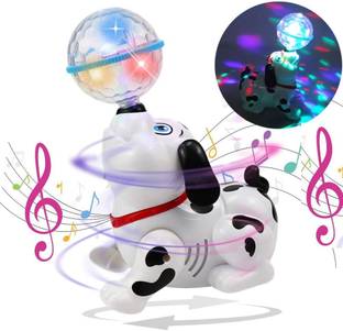 Galactic Dancing Dog Toy Music and 3D Flashing LED Light Ball Animal Puppy musical toy