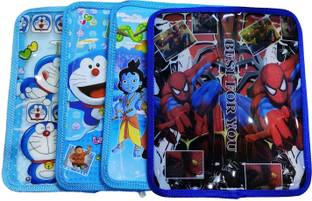 Dhinchak foldable pencil pouch standard size 4 piece, Spacious compartments, for kids and birthday returning gifts Art Plastic Pencil Boxes