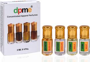 dpme Combo 4 Bottles 3ML - CREAMY Perfumes- GOLDENDUST, CHOCOLATE, VANILA, BISCUIT Perfume  -  12 ml