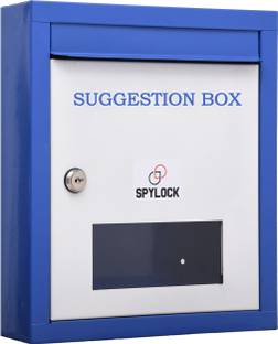 Spylock HIGH GRADE METAL SUGGESTION BOX COMPAINT BOX MAIL BOX LETTER BOX WALL MOUNTBLE BOX BLUE Suggestion Box