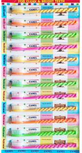 RARE-ZONE Camel Soft-Medium Toothbrush Modern Design (Pack of 12) Medium Toothbrush