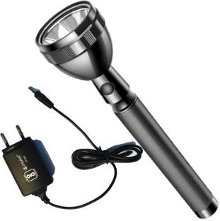 JK Sales New latest long & wide range flashligh high power rechargeable torch..Latest model 2020 light..Emergency light.. Rechargeable Industrial Security Purpose Super Metal Torch Flashlight Torch (Black : Rechargeable Torch