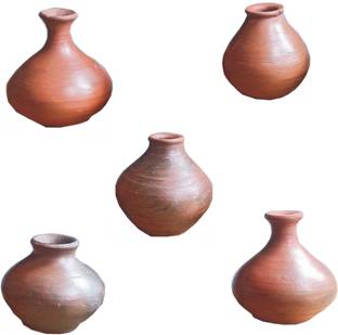 PHOBIS Handicraft Terracotta Miniature Pots Vases Home Decorative showpiece (Set of 5) Terracotta Vase