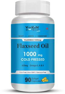 Vokin Biotech Cold Pressed Flaxseed Oil | Omega 3 6 9 For Vitality & Heart Health