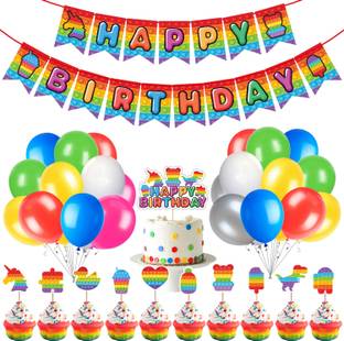 ZYOZI Pop Birthday Party Decorations, Fidget Party Supplies(Pack of 37)
