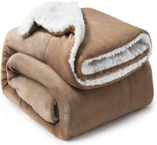 BSB HOME Solid Double Sherpa Blanket for  Heavy Winter