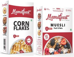 Mamafeast by Mamafeast Muesli Fruit & Nut - Cornflakes |Breakfast Cereals, 900g (Pack of 2) Box