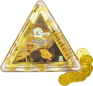NATURE 'N' NATURE Gold Coin Milk Chocolates, 165g Triangle Gift Pack, 70pcs gold coin chocolates Caramels