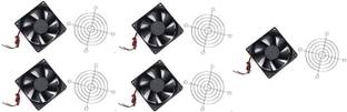 ERHIndia 5 Pcs12V DC CPU Cooler r Comes with 3INCES Grill 12V DC Cooling Fan for PC Case Cabinet Compatible with Computer